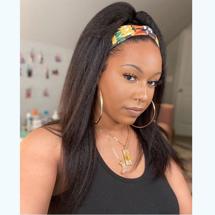 gigi kinky straight human hair headband wig