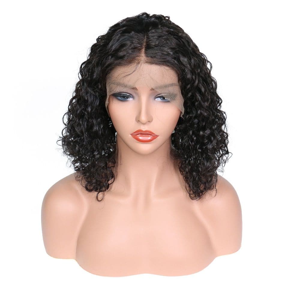 Water Wave Human Hair 13x4 Lace Front Bob Wigs 05