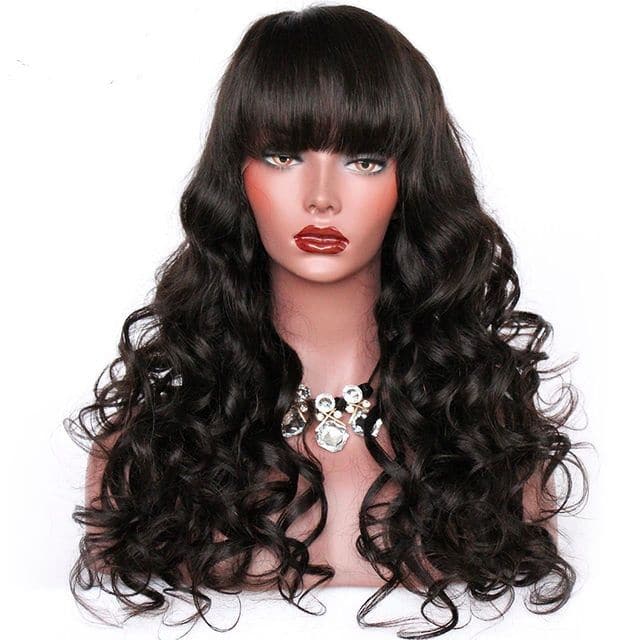 Body Wave Lace Front Wigs Human Hair with Bang 01