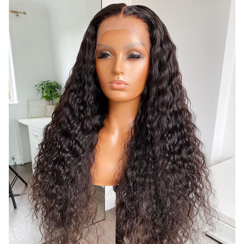 preplucked loose curly 13x4 lace front human hair wig