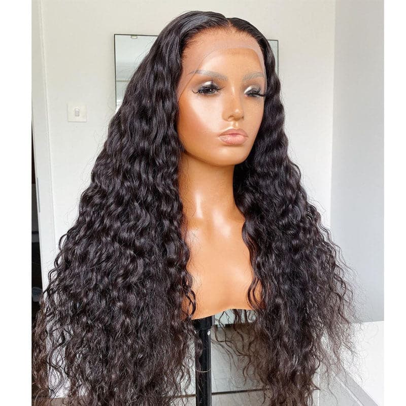 preplucked loose curly 13x4 lace front human hair wig right side