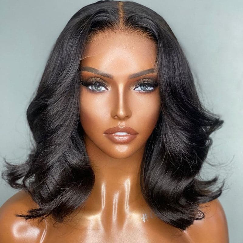 Pre-styled body wave 5x5 lace closure wig with middle part