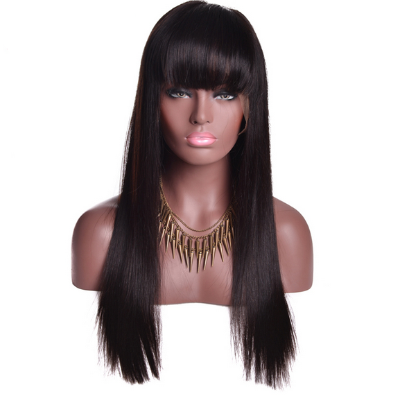 Straight 13 x 4 Brazilian Lace Front Wig with Bang 04