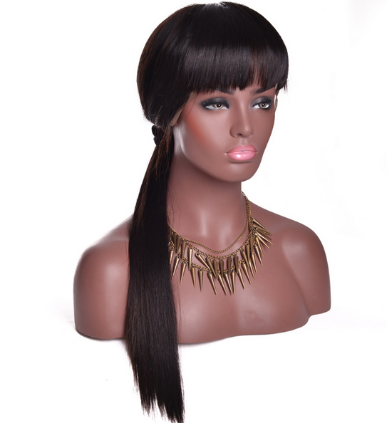 Straight 13 x 4 Brazilian Lace Front Wig with Bang 03