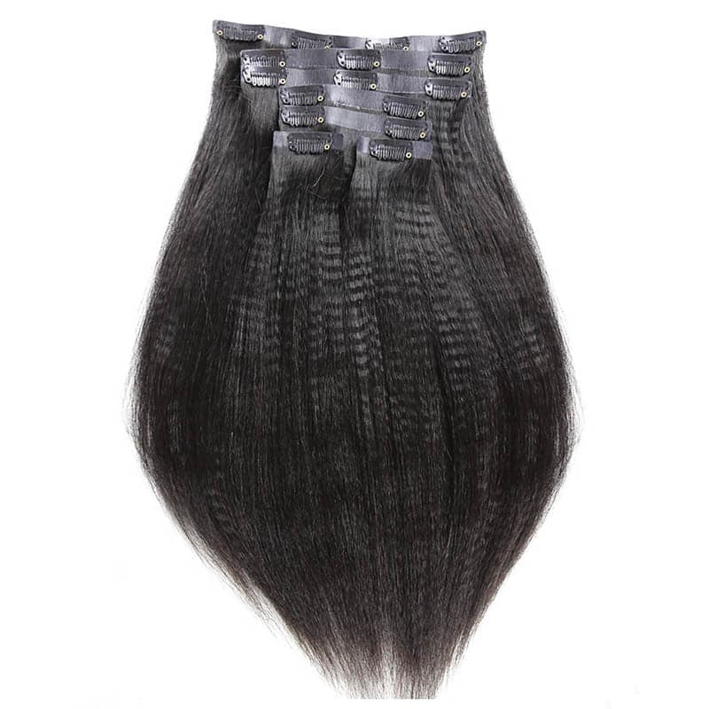 Seamless Clip In Hair Extensions Light Yaki