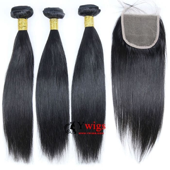 Straight Brazilian Hair Bundles 5x5 HD Lace Closure PSB01