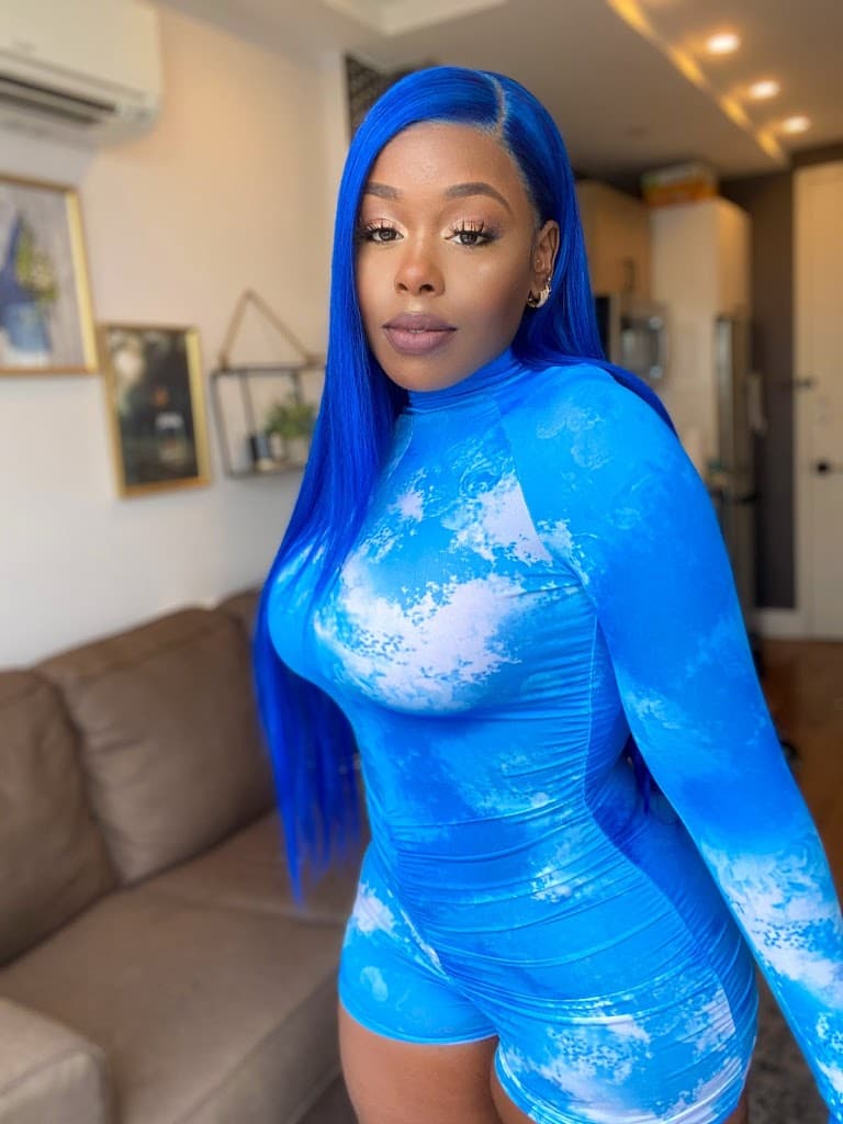 blue body wave 13x4 lace front wig human hair