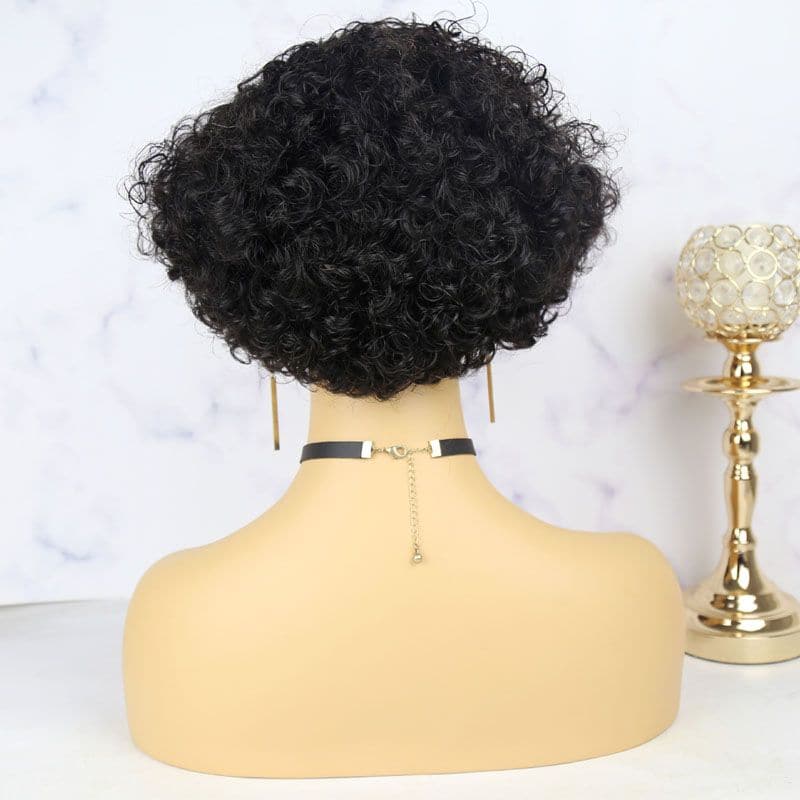 Deep Curly Pixie Cut 13x4 Lace Front Wig 07