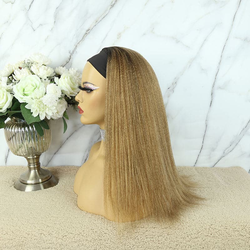 karen blonde yaki straight headband wig human hair 6