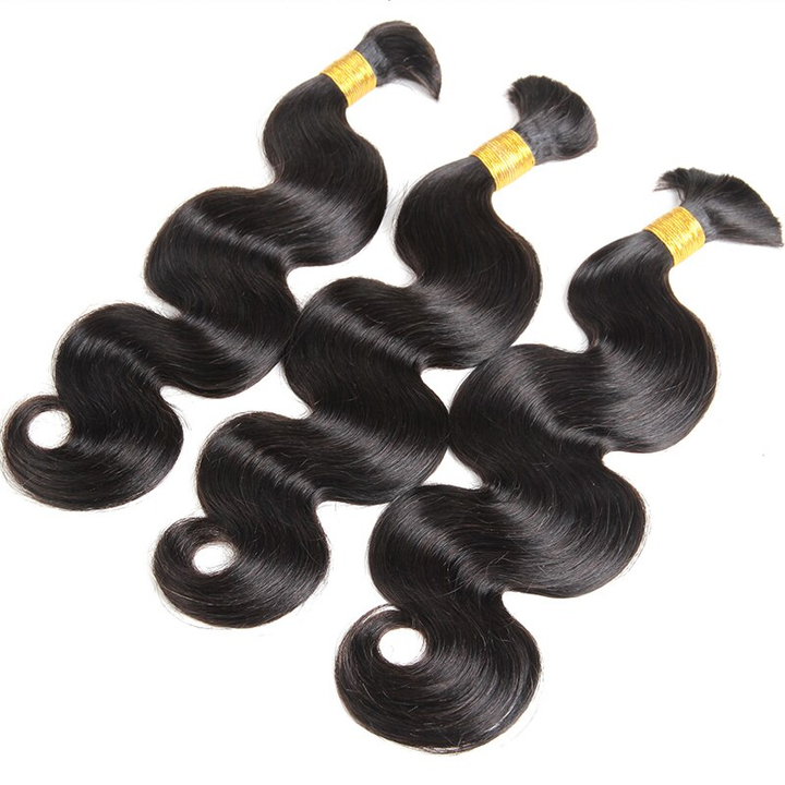 Ywigs body wave bulk human braiding hair bundles showing consistent thickness and soft wave texture